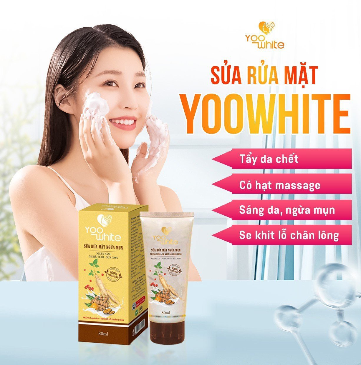 Sữa rữa mặt ngừa mụn Yoo White cứu tinh cho làn da khó chiều Sữa rữa mặt ngừa mụn Yoo White cứu tinh cho làn da khó chiều