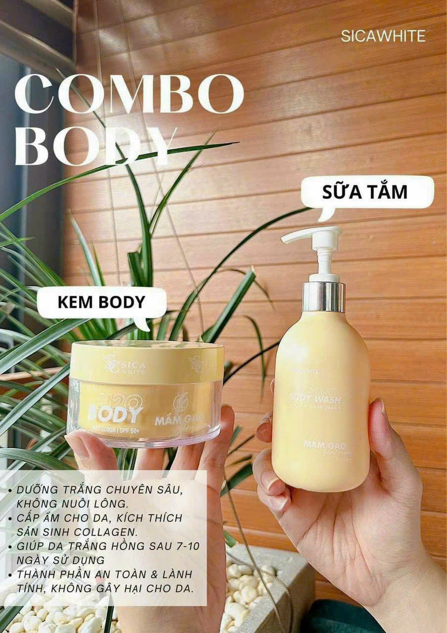 Mê mệt với chất kem Body mần gạo của SiCa thấm nhanh không nhờn rít Mê mệt với chất kem Body mần gạo của SiCa thấm nhanh không nhờn rít