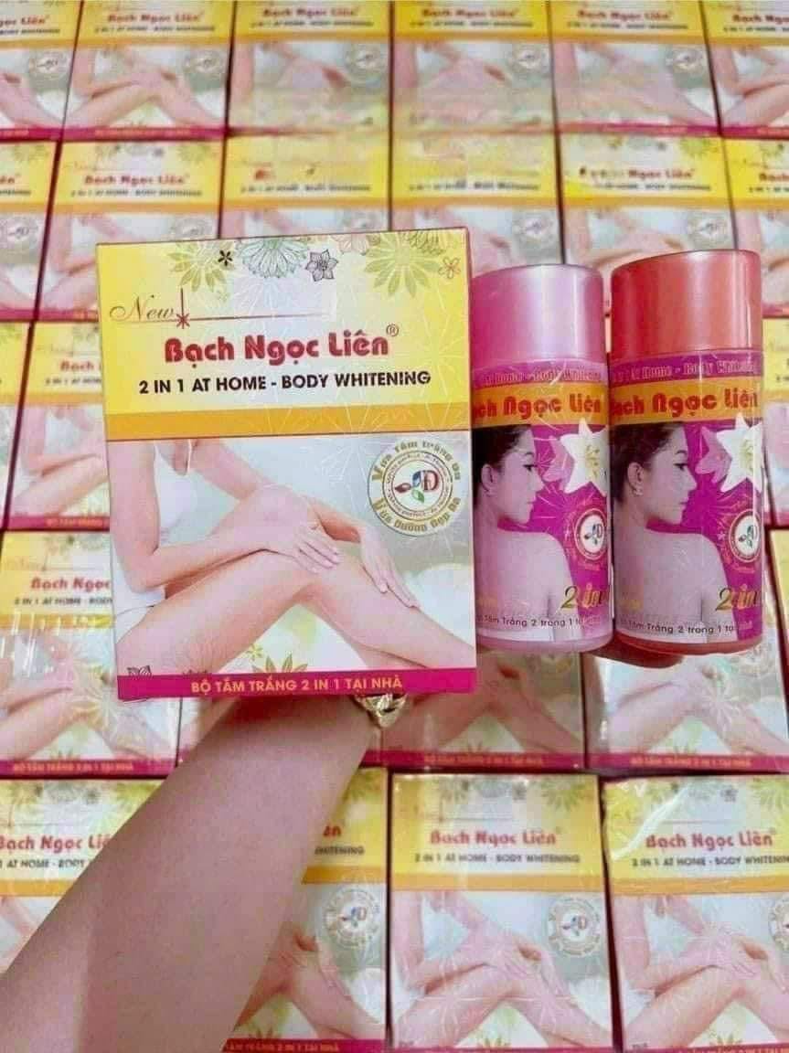 Ai da chai lì sử dụng nhiều kem Body mà không bật tone lên được thì xài combo Tắm trắng Bạch Ngọc Liên 2in1 At Home Body Whitening Ai da chai lì sử dụng nhiều kem Body mà không bật tone lên được thì xài combo Tắm trắng Bạch Ngọc Liên 2in1 At Home Body Whitening