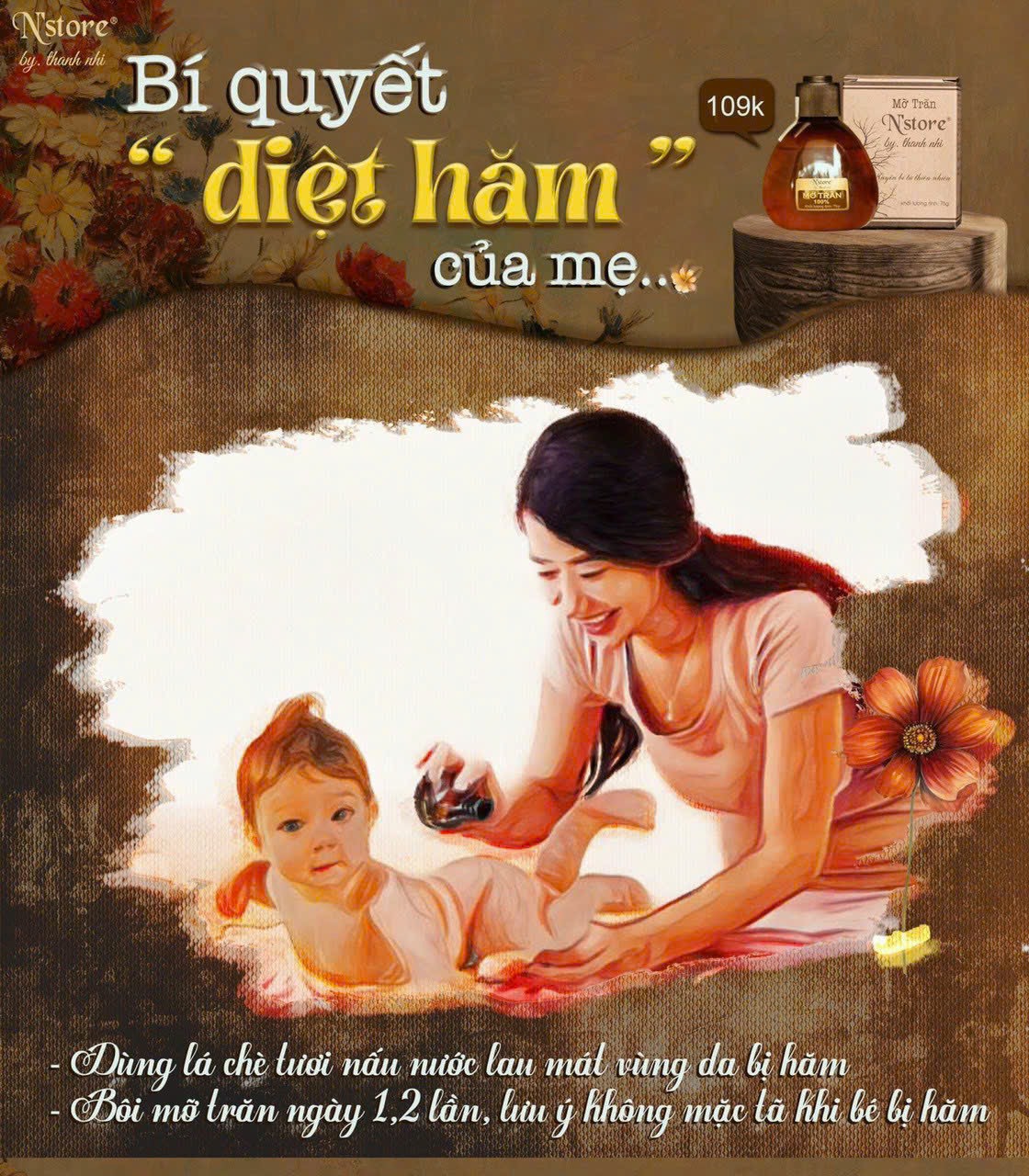 Mỡ trăn N'Store bôi hăm cho bé lành tính và cực kì hay trẻ nhỏ sơ sinh đều có thể sài được