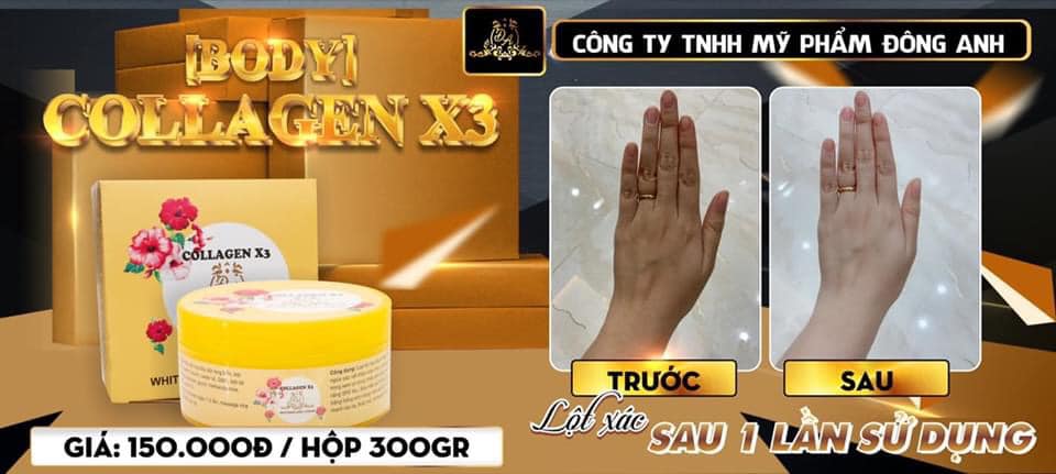 Kem body collagen x3 dưỡng trắng da chuyên sâu