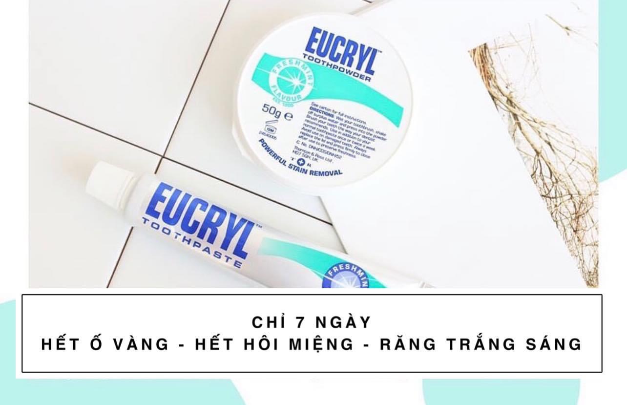 Bột trắng răng số 1 thế giới Eucryl UK trắng răng thơm miệng an toàn Bột trắng răng số 1 thế giới Eucryl UK trắng răng thơm miệng an toàn