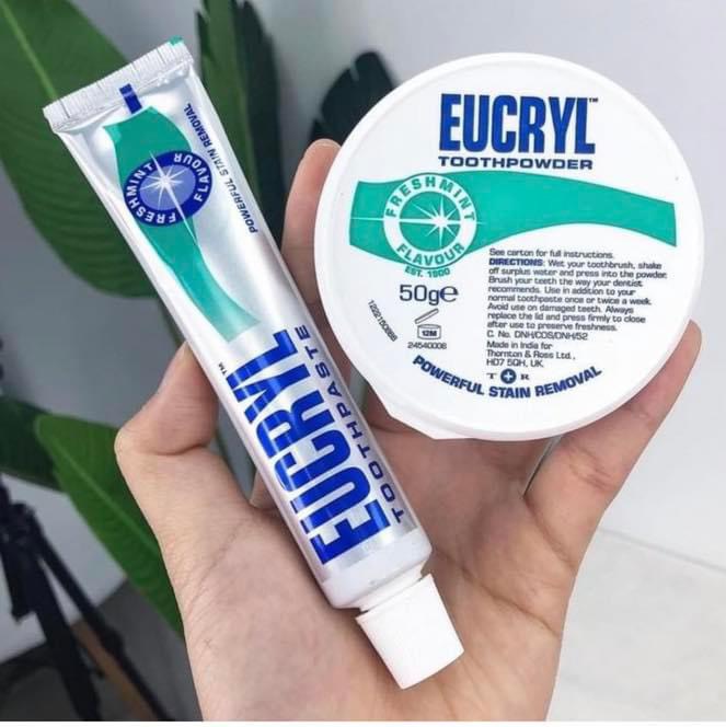 Bột trắng răng số 1 thế giới Eucryl UK trắng răng thơm miệng an toàn Bột trắng răng số 1 thế giới Eucryl UK trắng răng thơm miệng an toàn