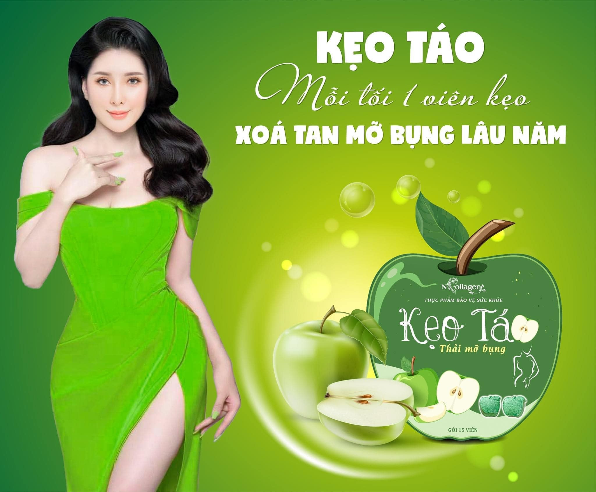 Kẹo Táo Thải Mỡ Bụng N Collagen 15 Viên Kẹo Táo Thải Mỡ Bụng N Collagen 15 Viên