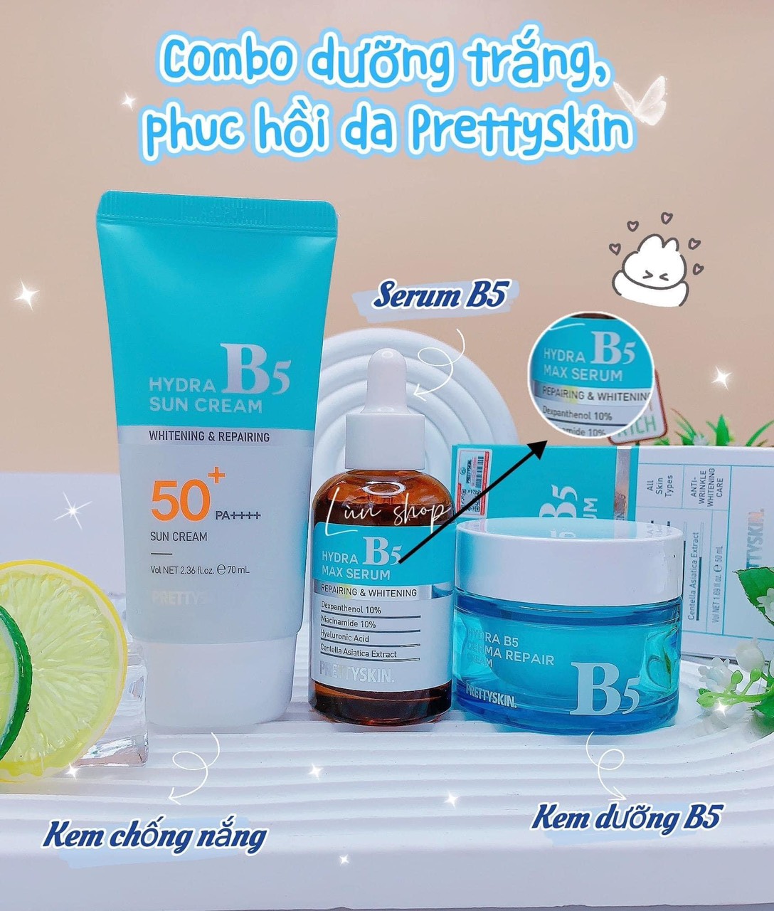 Combo phục hồi da đỉnh cao Prettyskin đây ạ