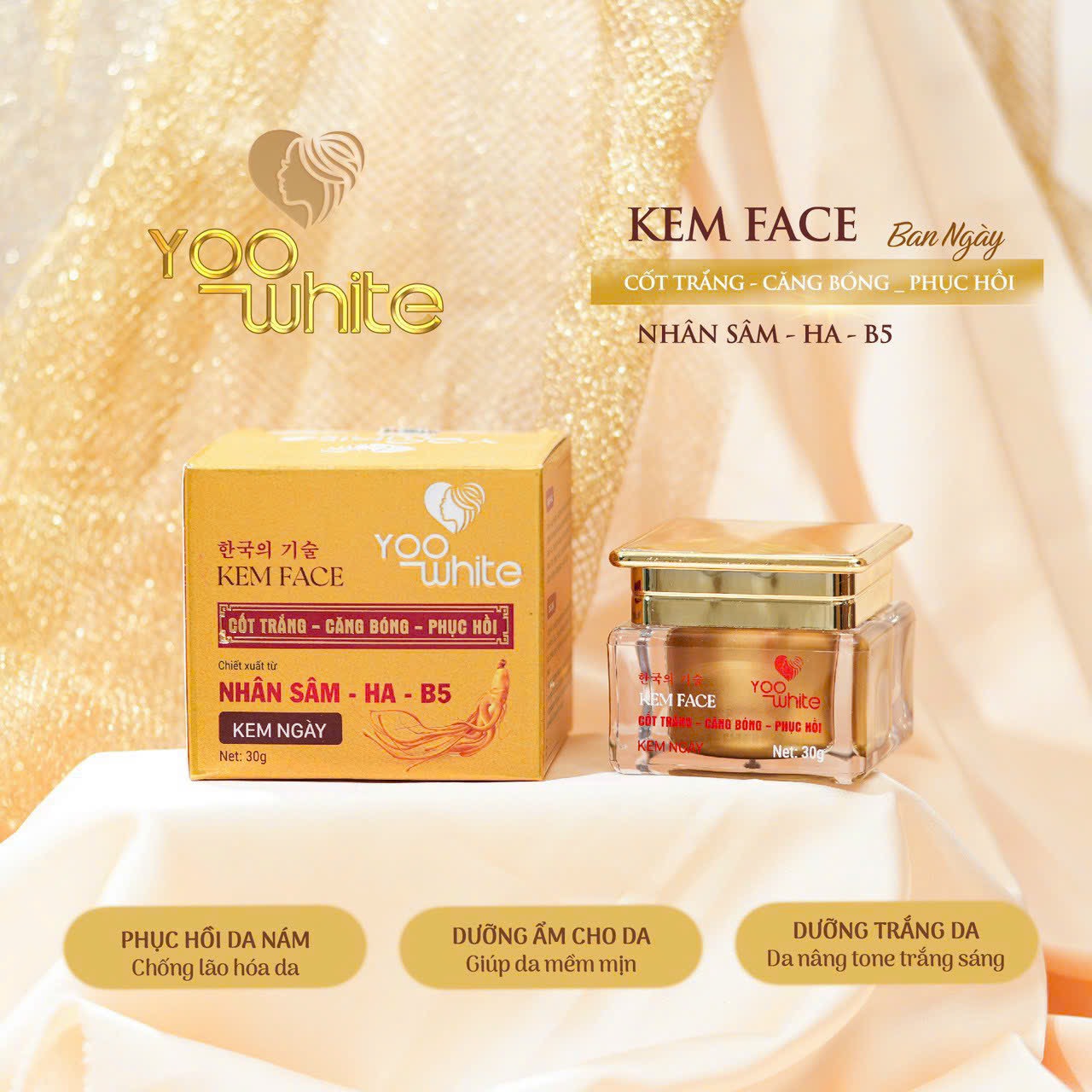 Trọn bộ kem dưỡng da Yoo White giúp làm trắng sáng da sâu từ bên trong Trọn bộ kem dưỡng da Yoo White giúp làm trắng sáng da sâu từ bên trong