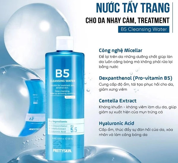 Nước Tẩy Trang Phục Hồi Cho Da Nhạy Cảm Pretty Skin B5 Cleansing Water Nước Tẩy Trang Phục Hồi Cho Da Nhạy Cảm Pretty Skin B5 Cleansing Water