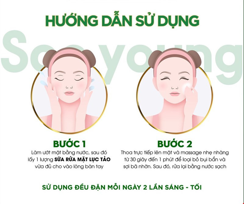 Sữa Rửa Mặt Lục Tảo Soo Yong với Sữa rửa mặt Sữa Rửa Mặt Lục Tảo Soo Yong với Sữa rửa mặt