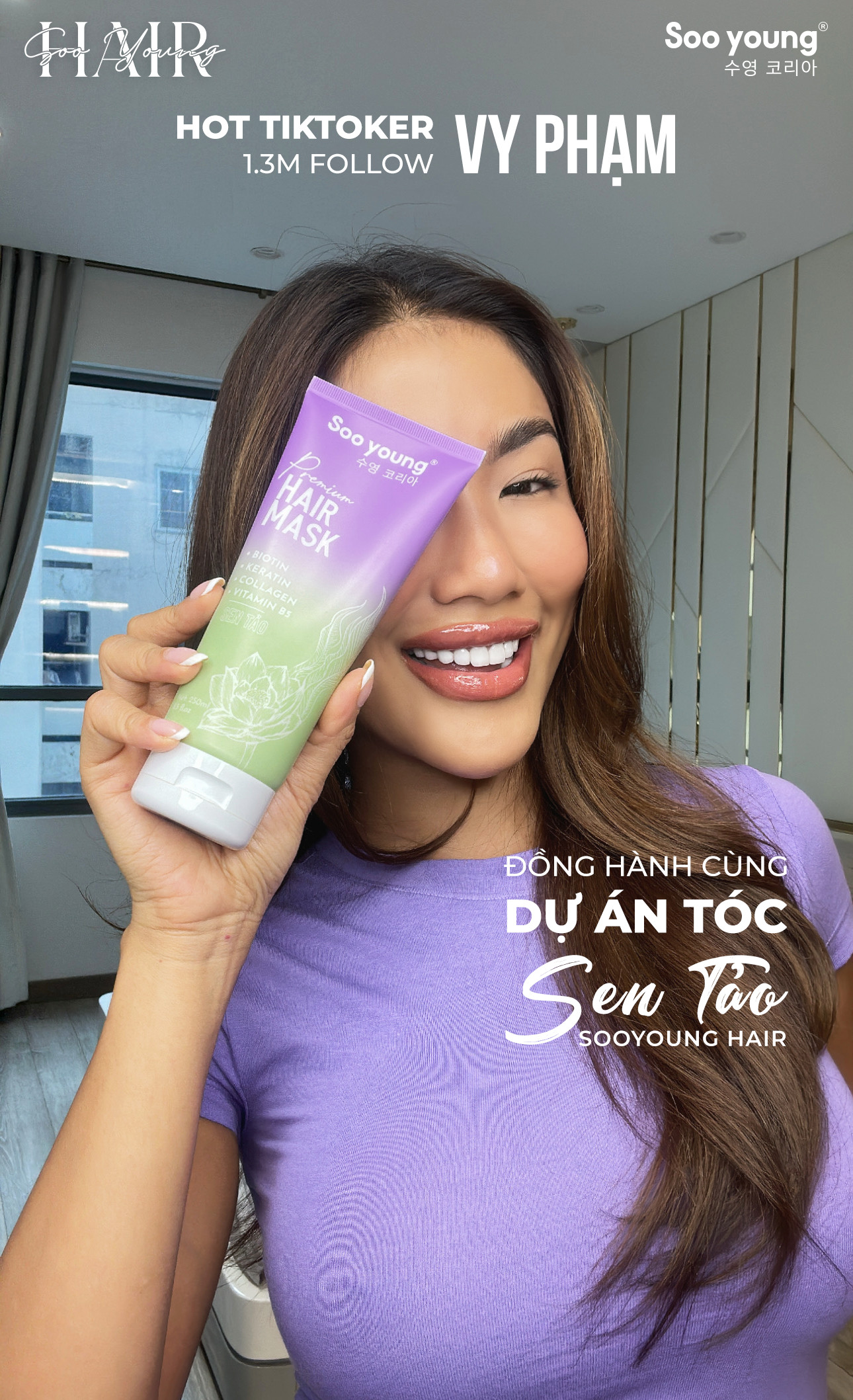 Hot Tiktoker Vy Phạm 1.3m Follow đồng hành cùng dự án Sen Tảo SooYoung Hair Hot Tiktoker Vy Phạm 1.3m Follow đồng hành cùng dự án Sen Tảo SooYoung Hair