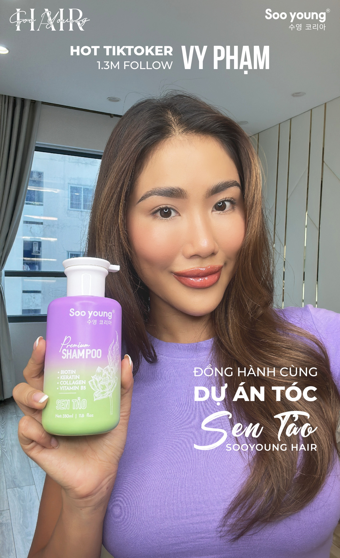 Hot Tiktoker Vy Phạm 1.3m Follow đồng hành cùng dự án Sen Tảo SooYoung Hair Hot Tiktoker Vy Phạm 1.3m Follow đồng hành cùng dự án Sen Tảo SooYoung Hair