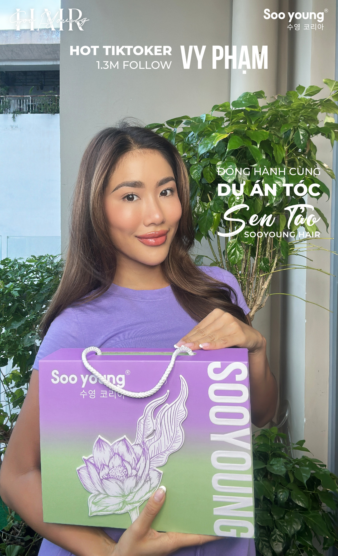 Hot Tiktoker Vy Phạm 1.3m Follow đồng hành cùng dự án Sen Tảo SooYoung Hair Hot Tiktoker Vy Phạm 1.3m Follow đồng hành cùng dự án Sen Tảo SooYoung Hair