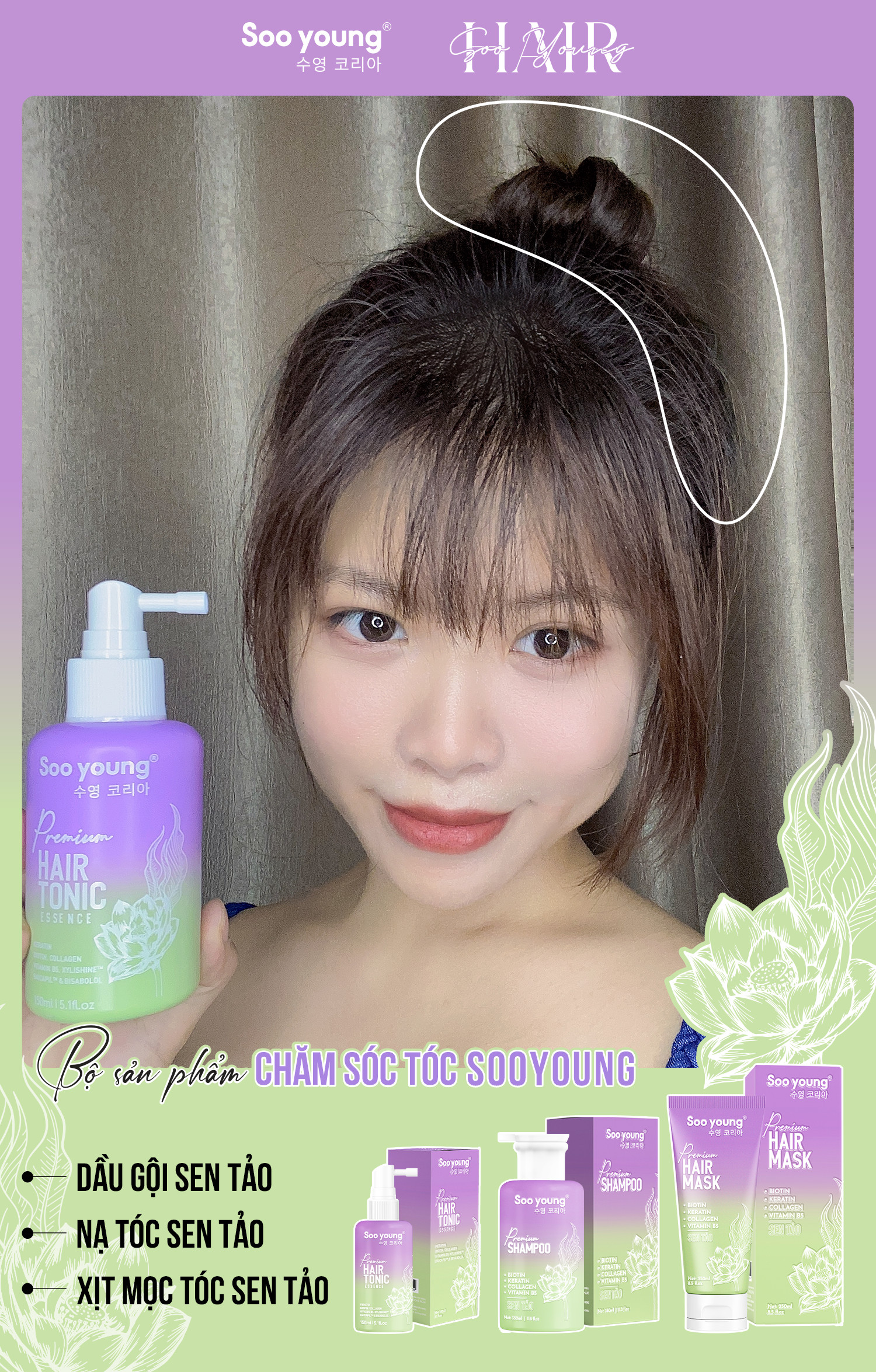 Team mê tóc con đâu bơi hết vô đây nè Combo chăm sóc tóc Sen Tảo Team mê tóc con đâu bơi hết vô đây nè Combo chăm sóc tóc Sen Tảo