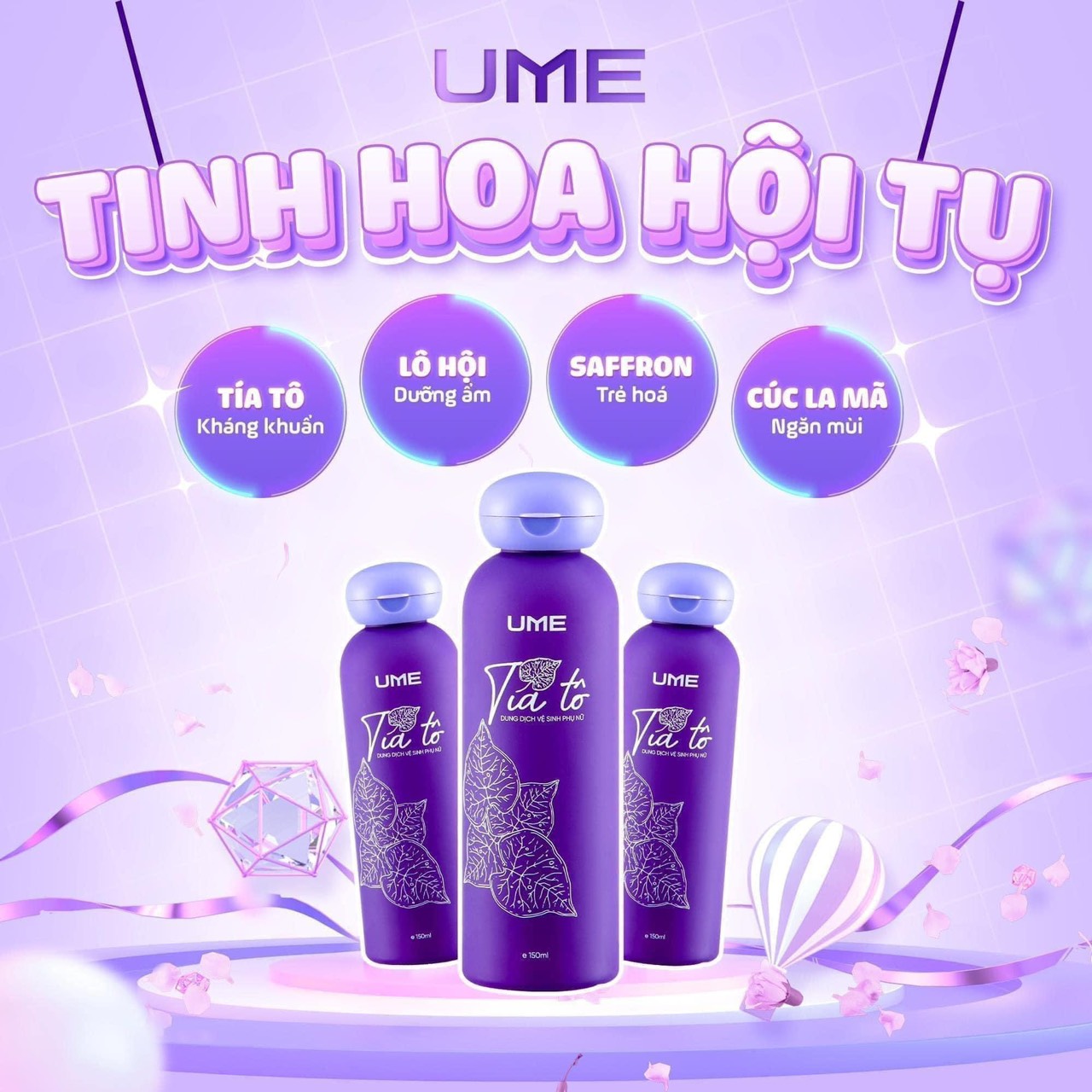 Tinh hoa hội tụ phụ nữ gất yêu chính là Dung dịch vệ sinh Tía tô đẹp từ trong ra ngoài