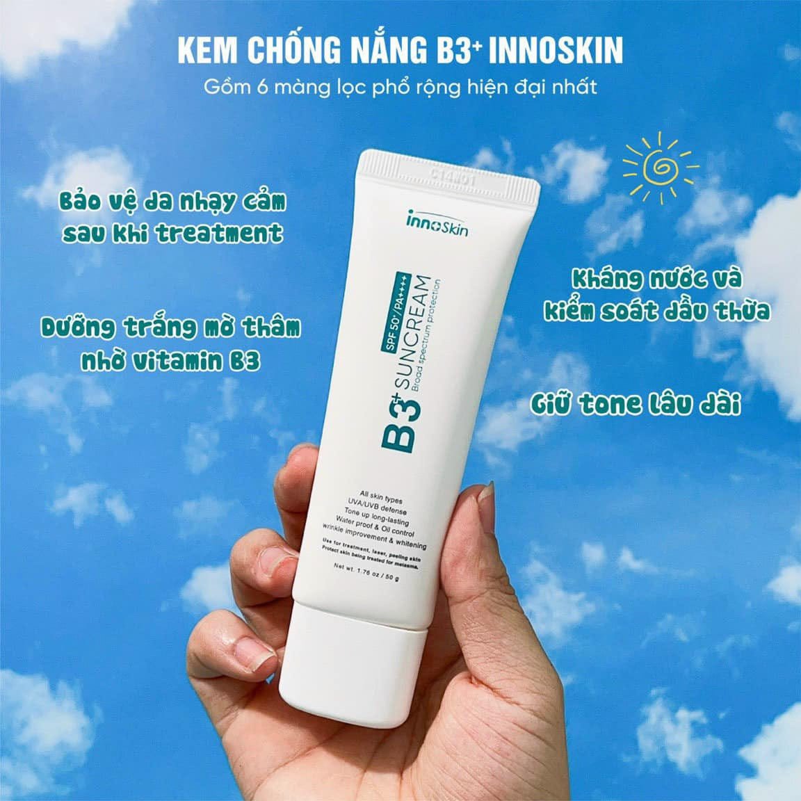 Siêu phẩm kem chống B3+ innoskin với 6 màng lọc tân tiến nhất Siêu phẩm kem chống B3+ innoskin với 6 màng lọc tân tiến nhất