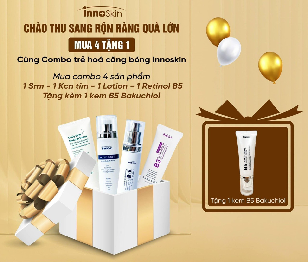 Combo chăm sóc da căng bóng trẻ hoá tái tạo làn da