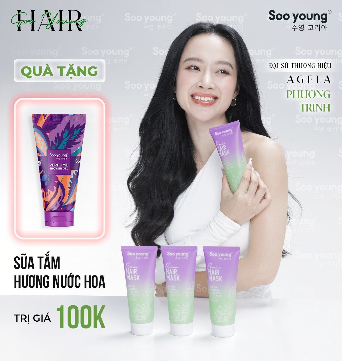 Đại sứ thương hiệu Angela Phương Trinh đồng hành cùng bộ dầu gội Sen Tảo SooYoung Đại sứ thương hiệu Angela Phương Trinh đồng hành cùng bộ dầu gội Sen Tảo SooYoung