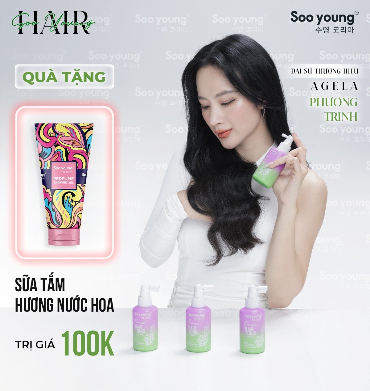 Đại sứ thương hiệu Angela Phương Trinh đồng hành cùng bộ dầu gội Sen Tảo SooYoung Đại sứ thương hiệu Angela Phương Trinh đồng hành cùng bộ dầu gội Sen Tảo SooYoung