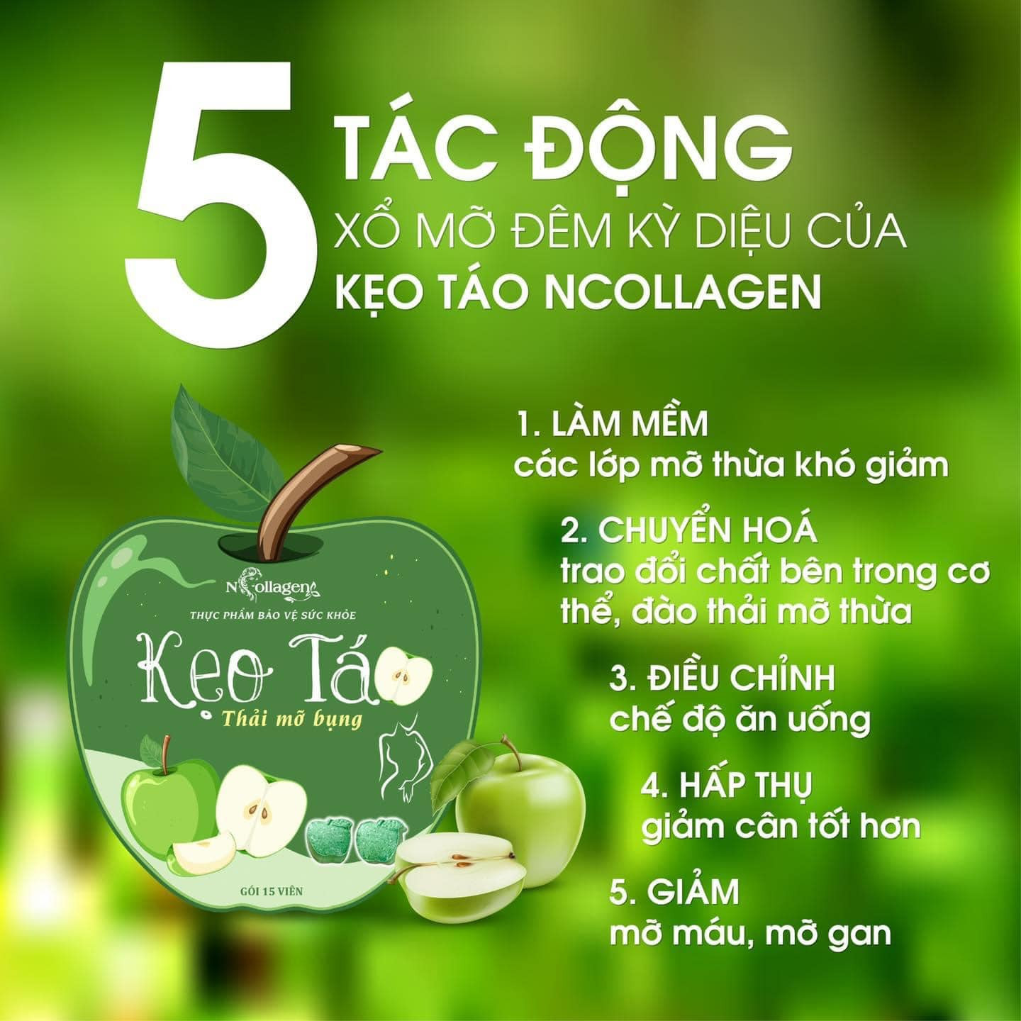 VỀ ĐÍCH" BỤNG PHẲNG EO THON CÙNG KẸO TÁO NCOLLAGEN VỀ ĐÍCH" BỤNG PHẲNG EO THON CÙNG KẸO TÁO NCOLLAGEN
