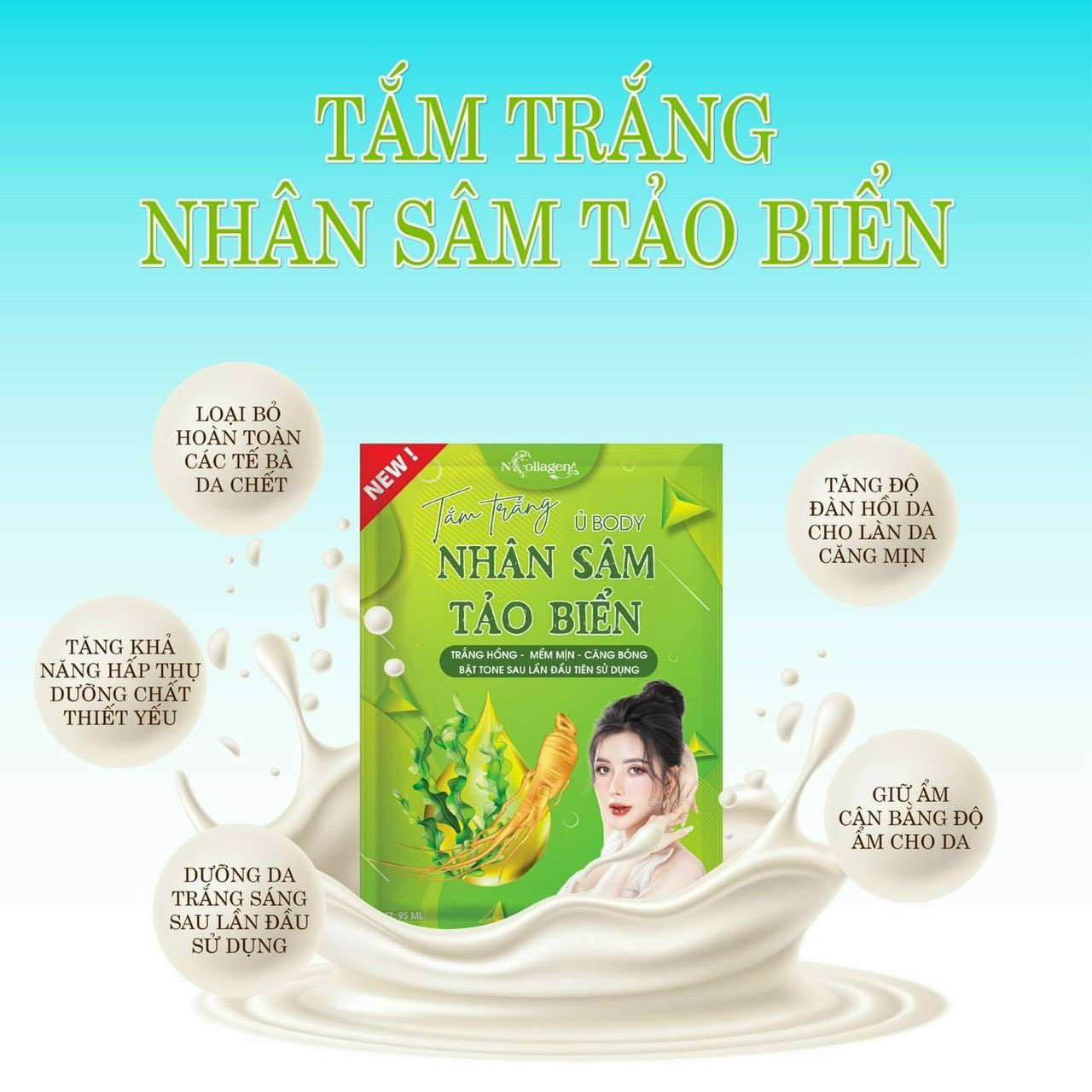 BÍ QUYẾT SỞ HỮU LÀN DA BODY TR.ẮNG MỊN NHƯ EM BÉ VỚI SET TẮM TR.ẮNG NHÂN SÂM TẢO BIỂN