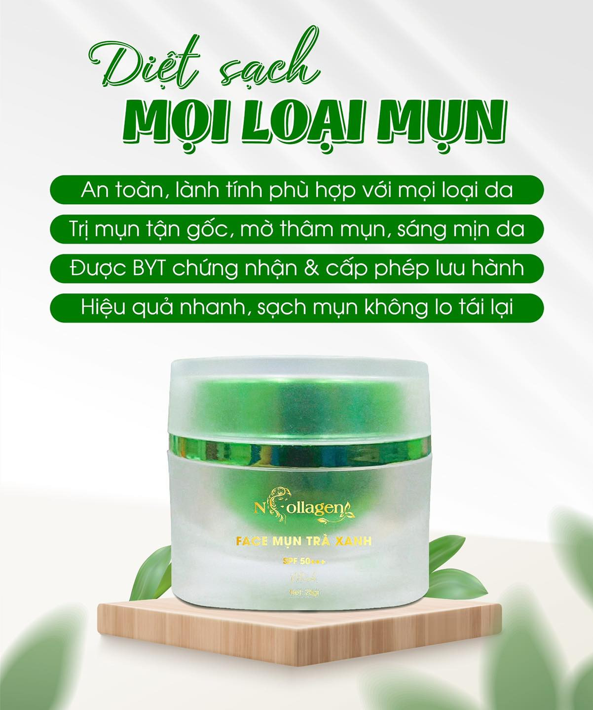 Kem Face Giảm Mụn Tinh Chất Trà Xanh N Collagen Kem Face Giảm Mụn Tinh Chất Trà Xanh N Collagen
