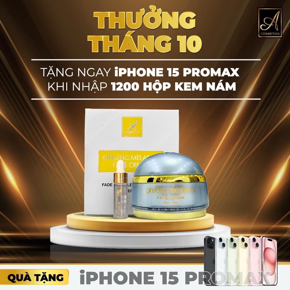 Sản phẩm chạy thưởng riêng cho Tháng 10 là Face Nám Nhân Sâm Sản phẩm chạy thưởng riêng cho Tháng 10 là Face Nám Nhân Sâm