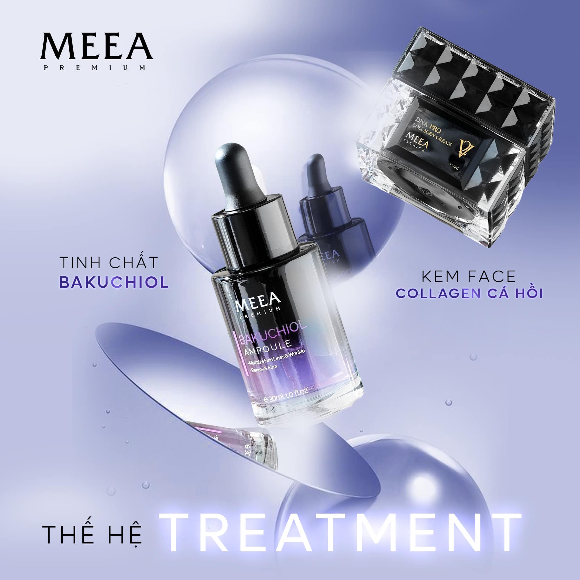 Thế hệ Treatment Bakuchiol Ampoule & Kem Face Collagen Thế hệ Treatment Bakuchiol Ampoule & Kem Face Collagen