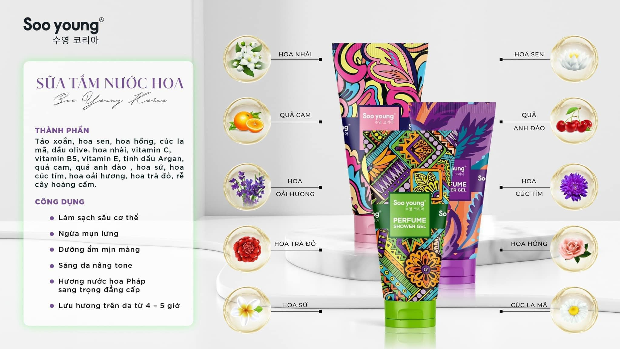 Sữa Tắm Nước Hoa Pháp Soo Young Độ Lưu Hương Đỉnh Cao Sữa Tắm Nước Hoa Pháp Soo Young Độ Lưu Hương Đỉnh Cao