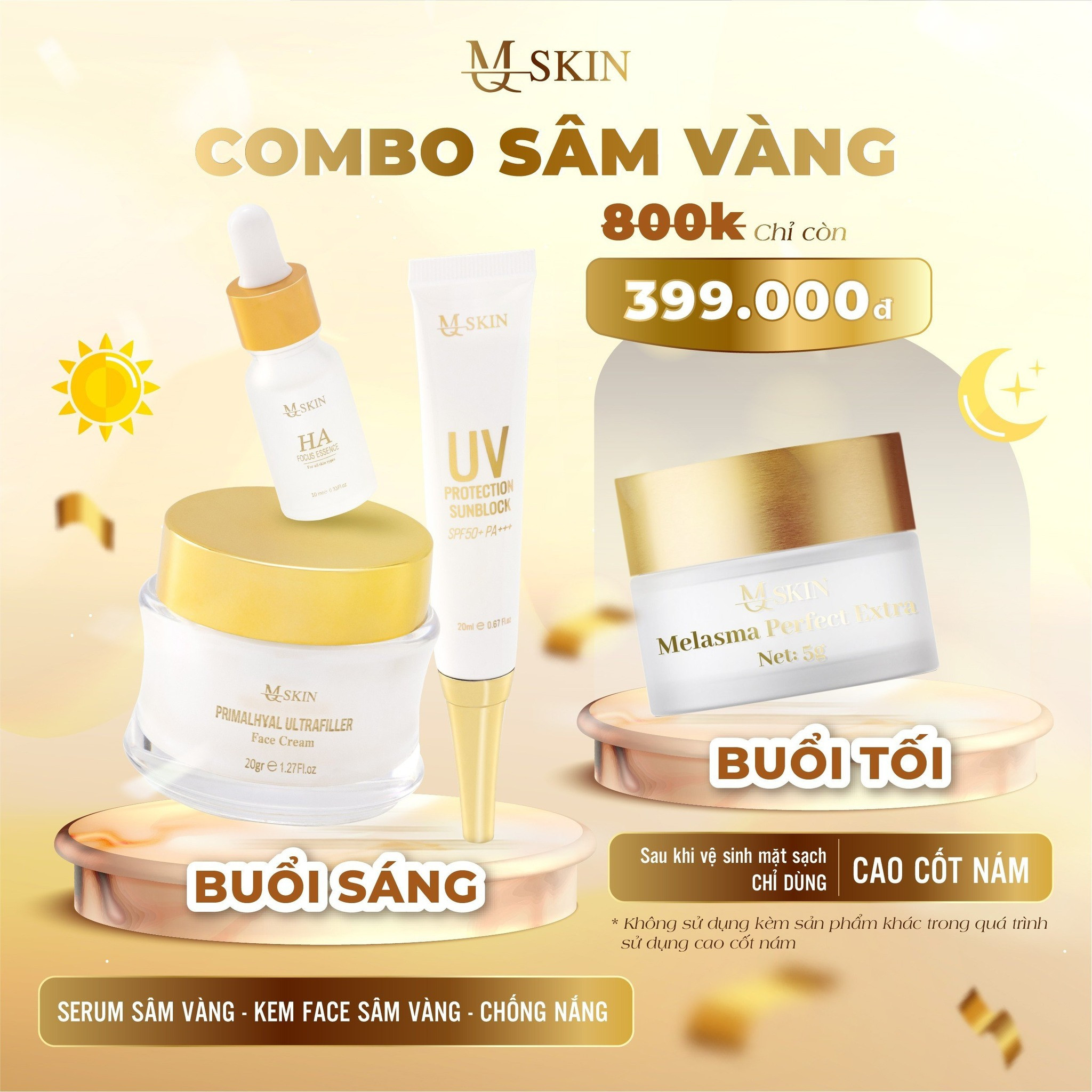 Combo Kem Face Sâm Vàng MQ Skin