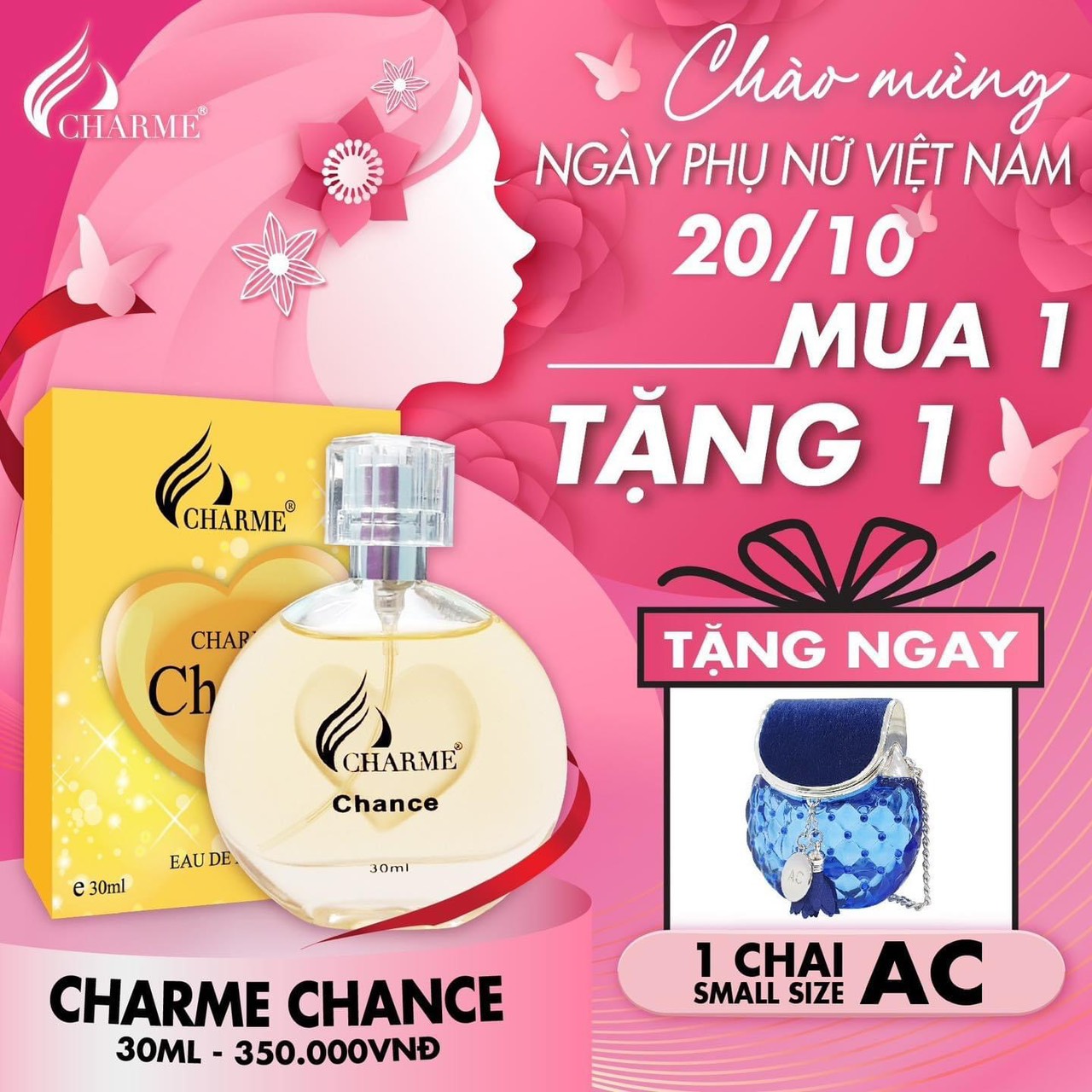 Deal thơm nhất năm lại thêm quà ngọt bão sale mừng ngày phụ nữ Việt Nam 20/10 chính thức đổ bộ tại Charme Perfume Deal thơm nhất năm lại thêm quà ngọt bão sale mừng ngày phụ nữ Việt Nam 20/10 chính thức đổ bộ tại Charme Perfume