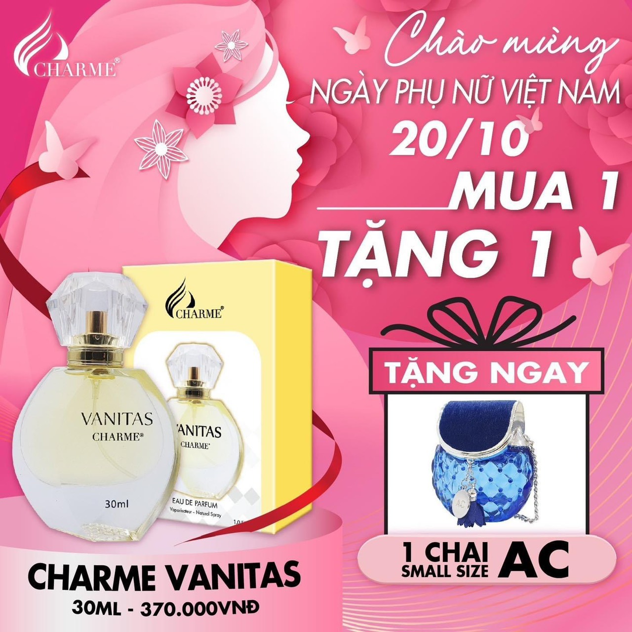 Deal thơm nhất năm lại thêm quà ngọt bão sale mừng ngày phụ nữ Việt Nam 20/10 chính thức đổ bộ tại Charme Perfume Deal thơm nhất năm lại thêm quà ngọt bão sale mừng ngày phụ nữ Việt Nam 20/10 chính thức đổ bộ tại Charme Perfume