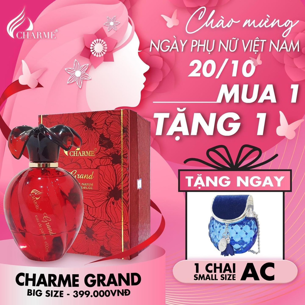 Deal thơm nhất năm lại thêm quà ngọt bão sale mừng ngày phụ nữ Việt Nam 20/10 chính thức đổ bộ tại Charme Perfume Deal thơm nhất năm lại thêm quà ngọt bão sale mừng ngày phụ nữ Việt Nam 20/10 chính thức đổ bộ tại Charme Perfume