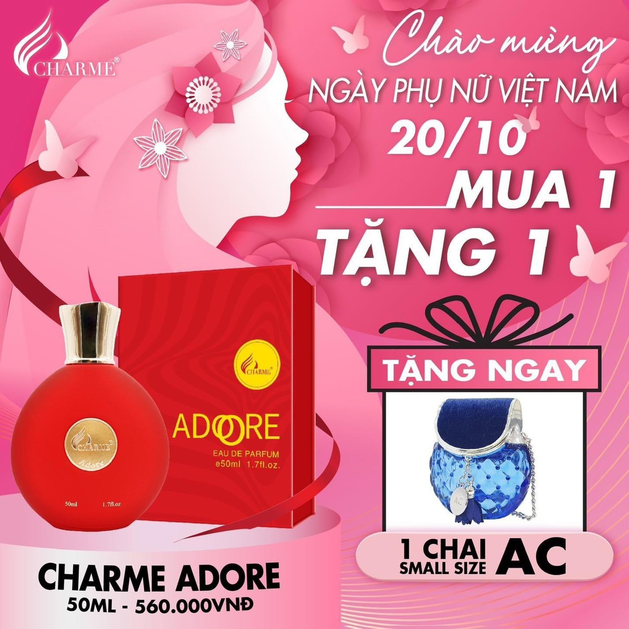 Deal thơm nhất năm lại thêm quà ngọt bão sale mừng ngày phụ nữ Việt Nam 20/10 chính thức đổ bộ tại Charme Perfume Deal thơm nhất năm lại thêm quà ngọt bão sale mừng ngày phụ nữ Việt Nam 20/10 chính thức đổ bộ tại Charme Perfume