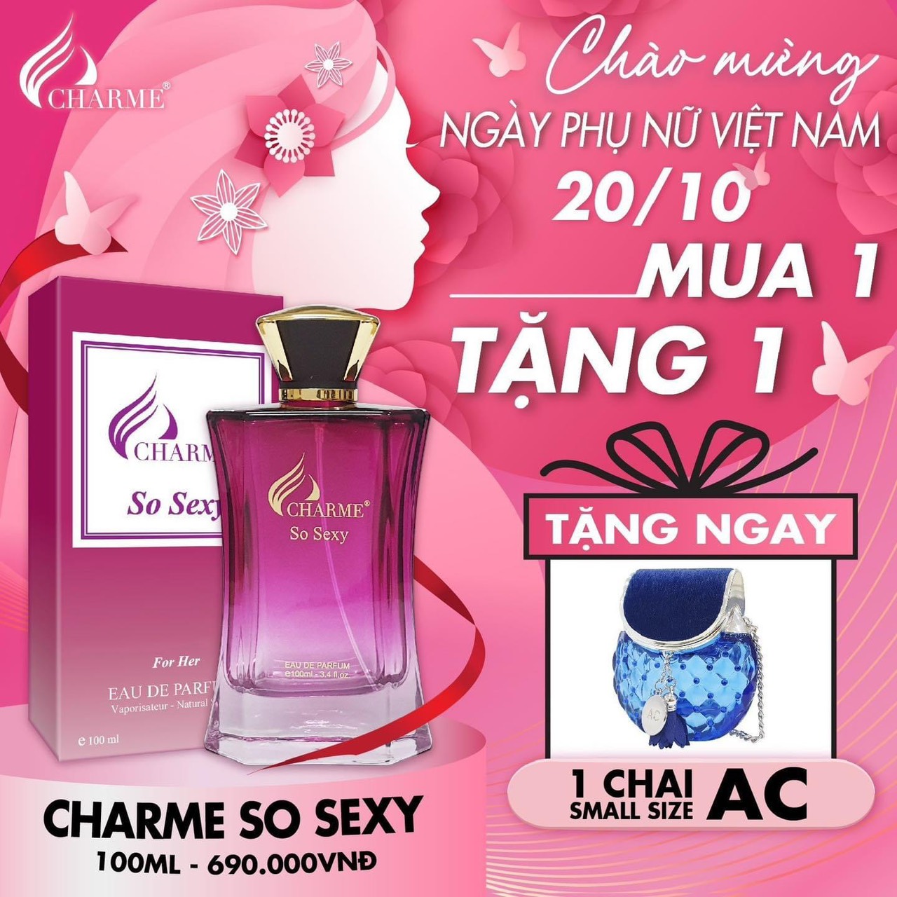 Deal thơm nhất năm lại thêm quà ngọt bão sale mừng ngày phụ nữ Việt Nam 20/10 chính thức đổ bộ tại Charme Perfume Deal thơm nhất năm lại thêm quà ngọt bão sale mừng ngày phụ nữ Việt Nam 20/10 chính thức đổ bộ tại Charme Perfume
