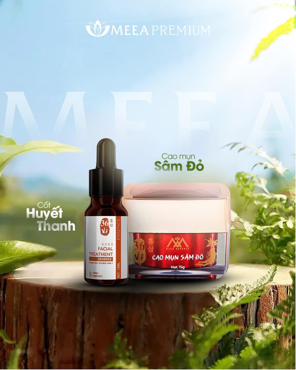 Combo Cao Mụn Sâm Đỏ và Serum Cốt Thảo Dược 36 vị Meea Organic Combo Cao Mụn Sâm Đỏ và Serum Cốt Thảo Dược 36 vị Meea Organic