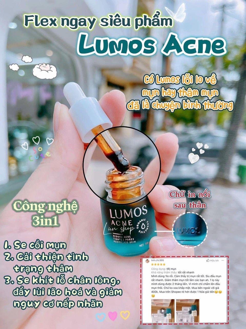 Lumos Acne luôn đồng hành cùng với em ở bất kì nơi đâu đây ạ