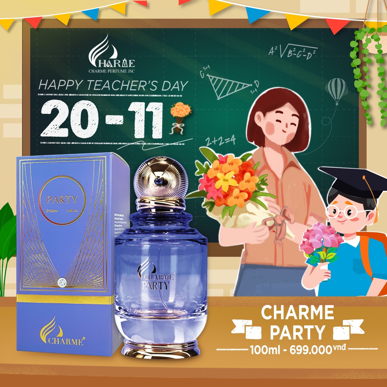 Hương Charm tinh tế trọn tình tri ân tháng 11 - tháng của thầy cô Hương Charm tinh tế trọn tình tri ân tháng 11 - tháng của thầy cô