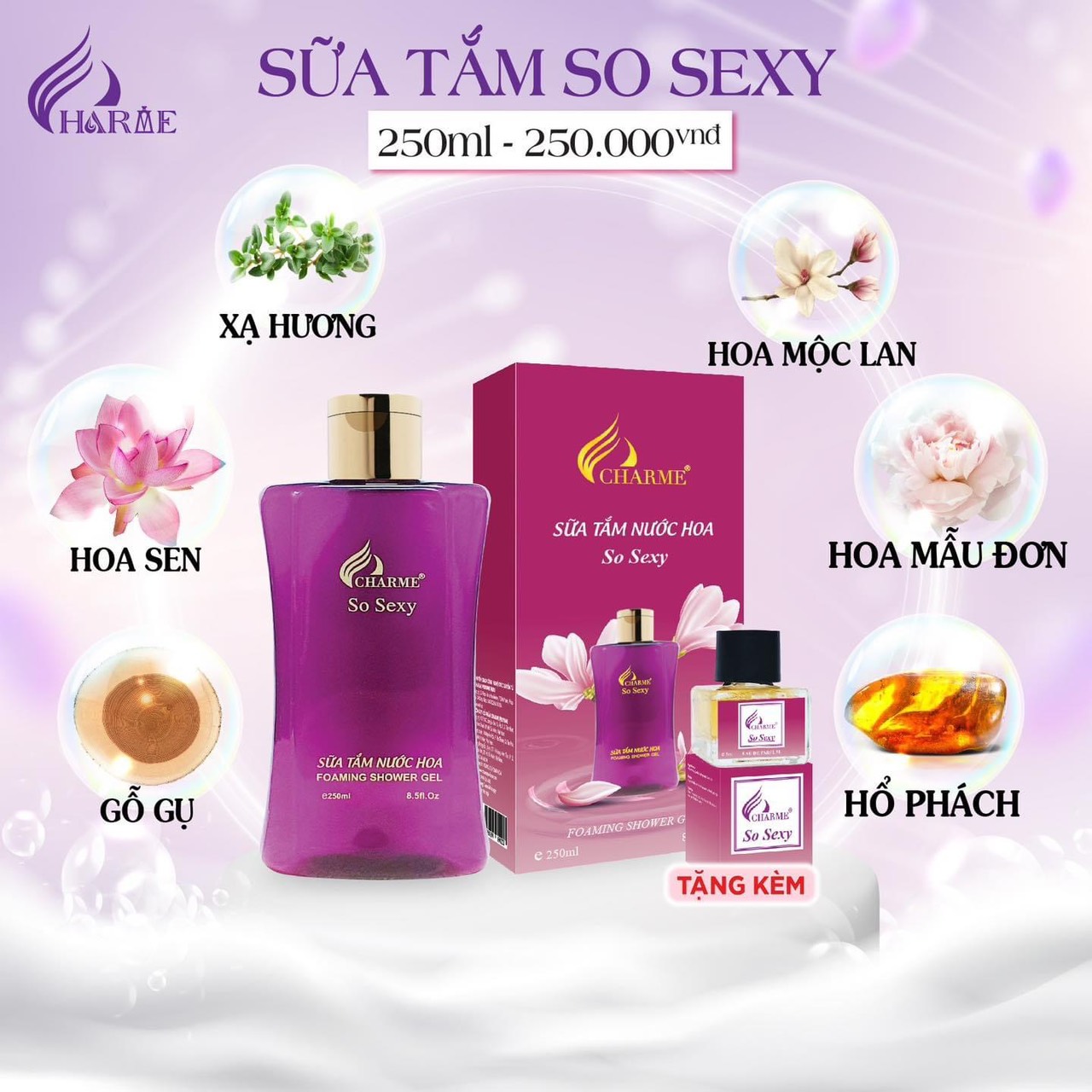 Sữa Tắm Hương Nước Hoa Charme So Sexy giúp phụ nữ Việt thăng hạng sự tự tin vào bản thân Sữa Tắm Hương Nước Hoa Charme So Sexy giúp phụ nữ Việt thăng hạng sự tự tin vào bản thân