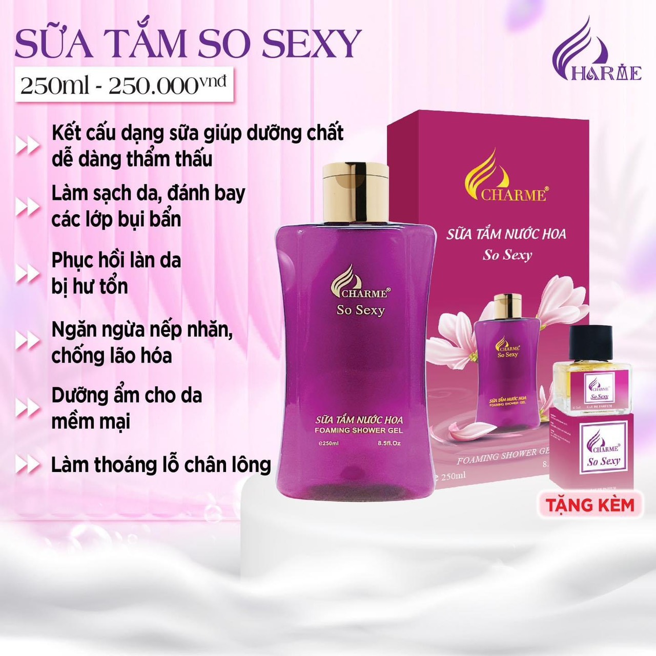 Sữa Tắm Hương Nước Hoa Charme So Sexy giúp phụ nữ Việt thăng hạng sự tự tin vào bản thân Sữa Tắm Hương Nước Hoa Charme So Sexy giúp phụ nữ Việt thăng hạng sự tự tin vào bản thân