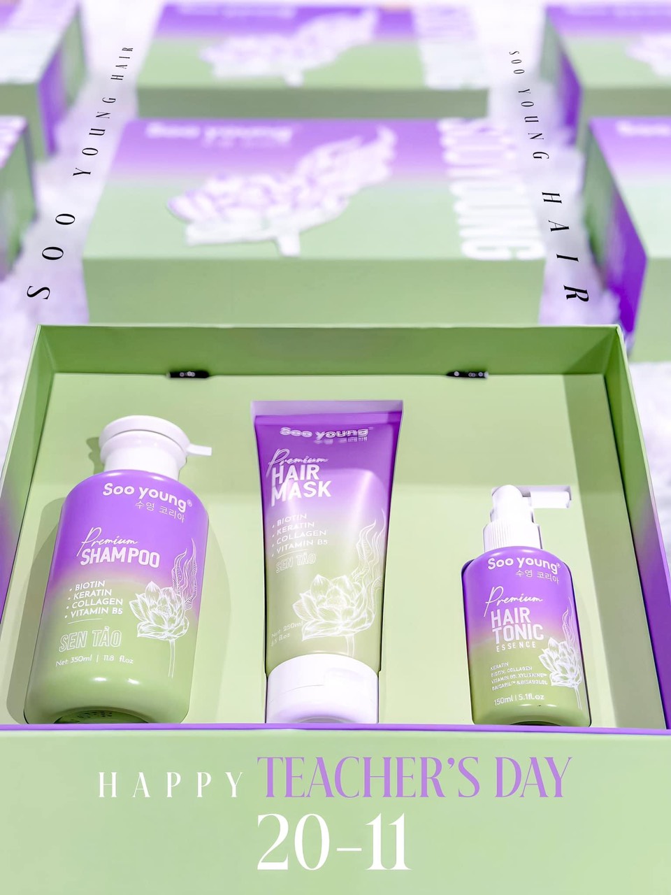 Combo Gội Xả Xịt Tóc Sen Tảo Soo Young Combo Gội Xả Xịt Tóc Sen Tảo Soo Young