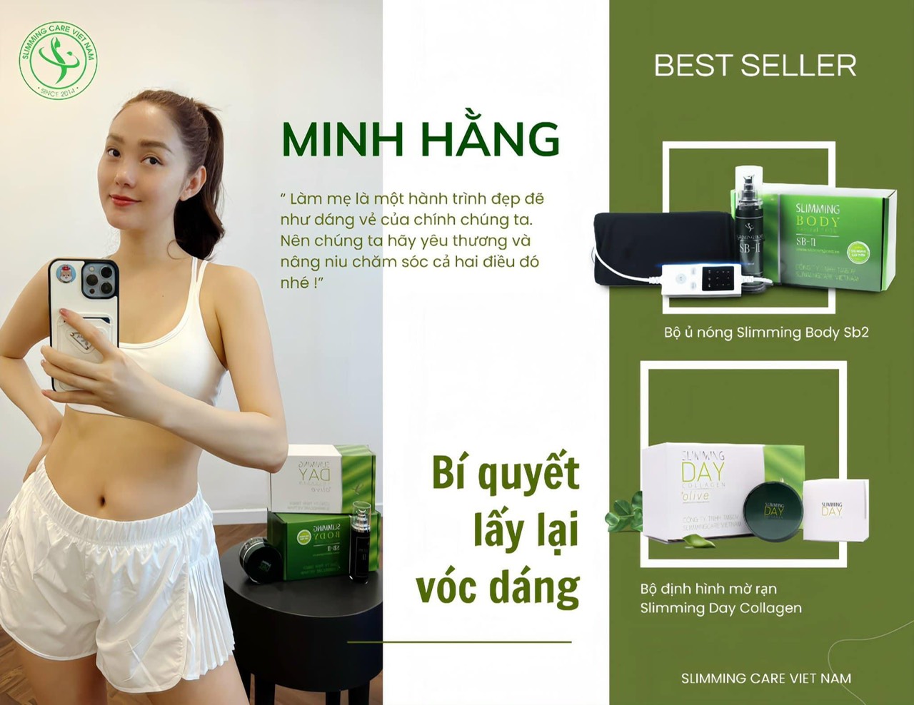 Ca sĩ diễn viên Minh Hằng cũng giao niềm tin cho SlimmingCare và nhận về kết quả ngoài sức mong đợi chỉ sau sinh 2 tháng 7 ngày
