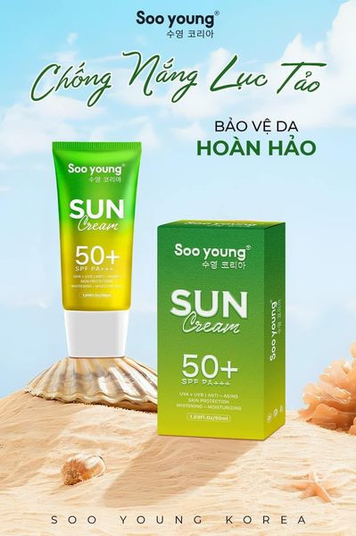 Kem Chống Nắng Lục Tảo Soo Young Phiên Bản Mới Dạng Sữa