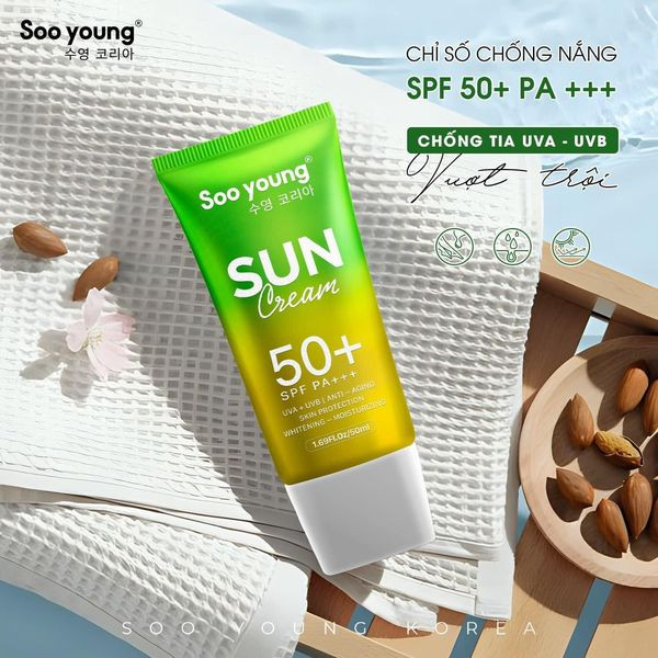 Kem Chống Nắng Lục Tảo Soo Young Phiên Bản Mới Dạng Sữa Kem Chống Nắng Lục Tảo Soo Young Phiên Bản Mới Dạng Sữa