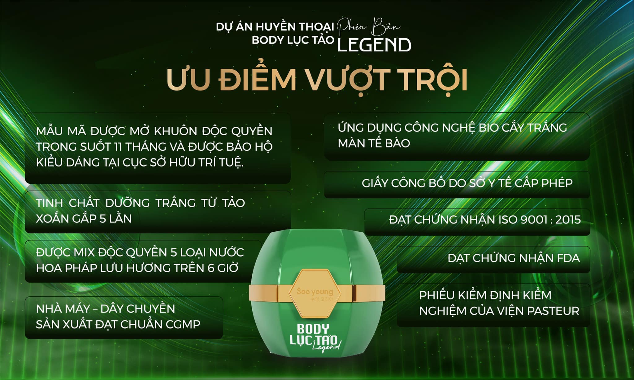 Kem Body Lục Tảo Soo Young Legend Huyền Thoại