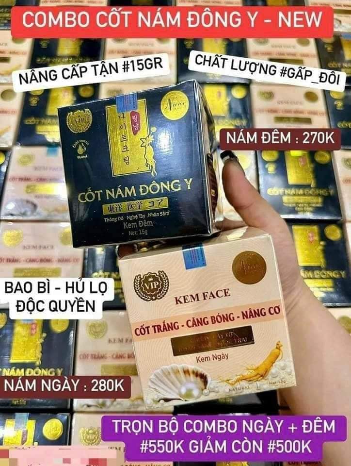 COMBO kem Face cốt Nám Đông ý NiCos và kem cốt Trắng nâng cơ Nicos Beauty COMBO kem Face cốt Nám Đông ý NiCos và kem cốt Trắng nâng cơ Nicos Beauty