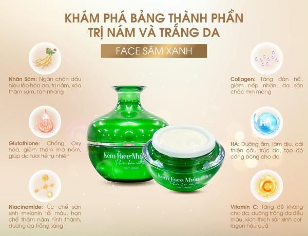 Kem Face Nhân Sâm Xanh N Collagen Phiên Bản Cải Tiến Kem Face Nhân Sâm Xanh N Collagen Phiên Bản Cải Tiến