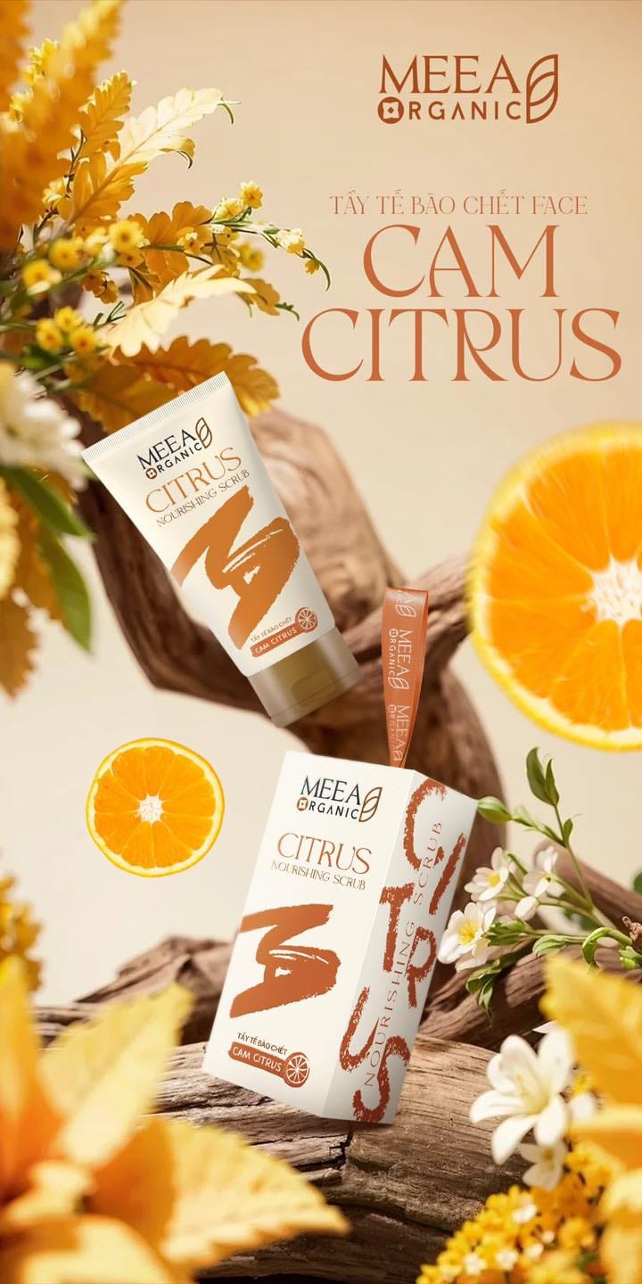 Tẩy Tế Bào Chết Face Cam Citrus Meea Organic Nouishing Scrub