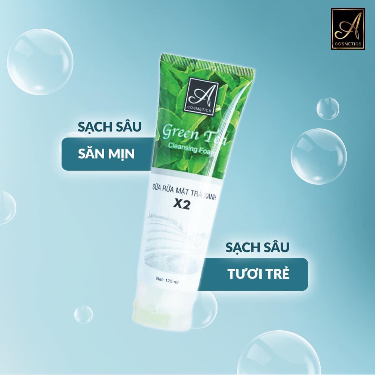 Sữa rửa mặt nhà Acosmetics làm da sạch thông thoáng hấp thụ kem dưỡng tốt hơn và trà xanh giúp trị mụn và ngăn ngừa mụn tốt Sữa rửa mặt nhà Acosmetics làm da sạch thông thoáng hấp thụ kem dưỡng tốt hơn và trà xanh giúp trị mụn và ngăn ngừa mụn tốt
