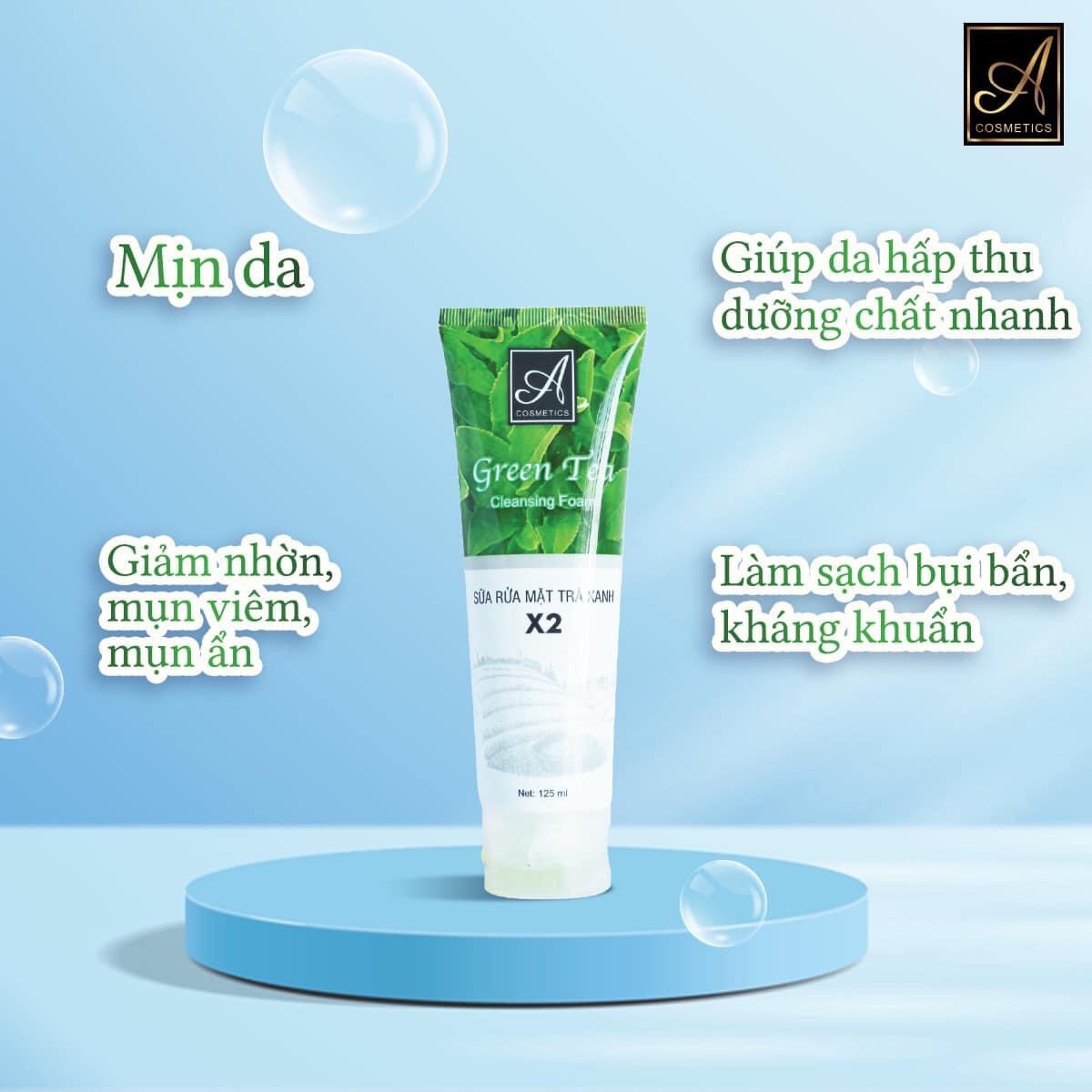 Sữa rửa mặt nhà Acosmetics làm da sạch thông thoáng hấp thụ kem dưỡng tốt hơn và trà xanh giúp trị mụn và ngăn ngừa mụn tốt Sữa rửa mặt nhà Acosmetics làm da sạch thông thoáng hấp thụ kem dưỡng tốt hơn và trà xanh giúp trị mụn và ngăn ngừa mụn tốt