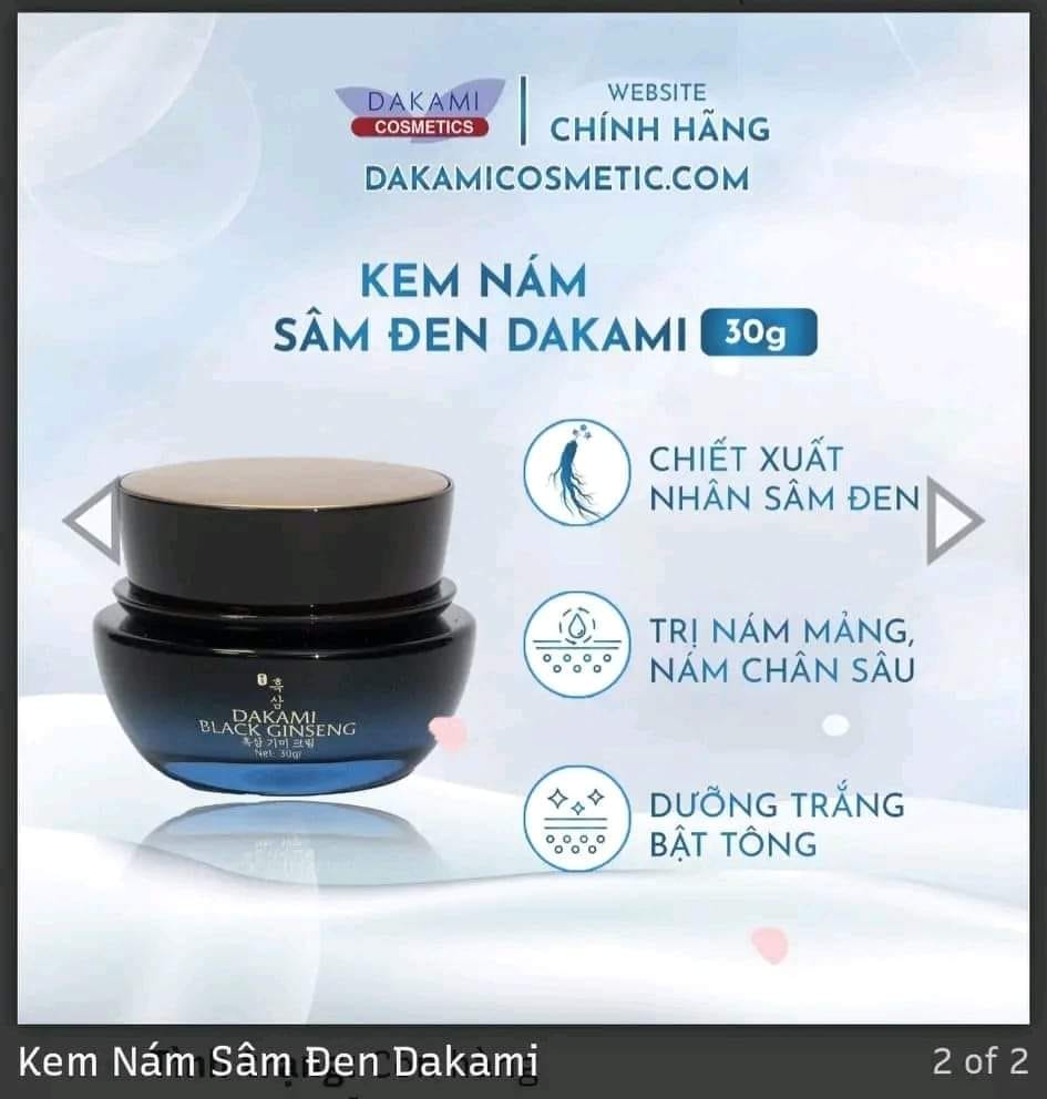 Kem Face Nám Nhân Sâm Đen Dakami Black Ginseng Kem Face Nám Nhân Sâm Đen Dakami Black Ginseng