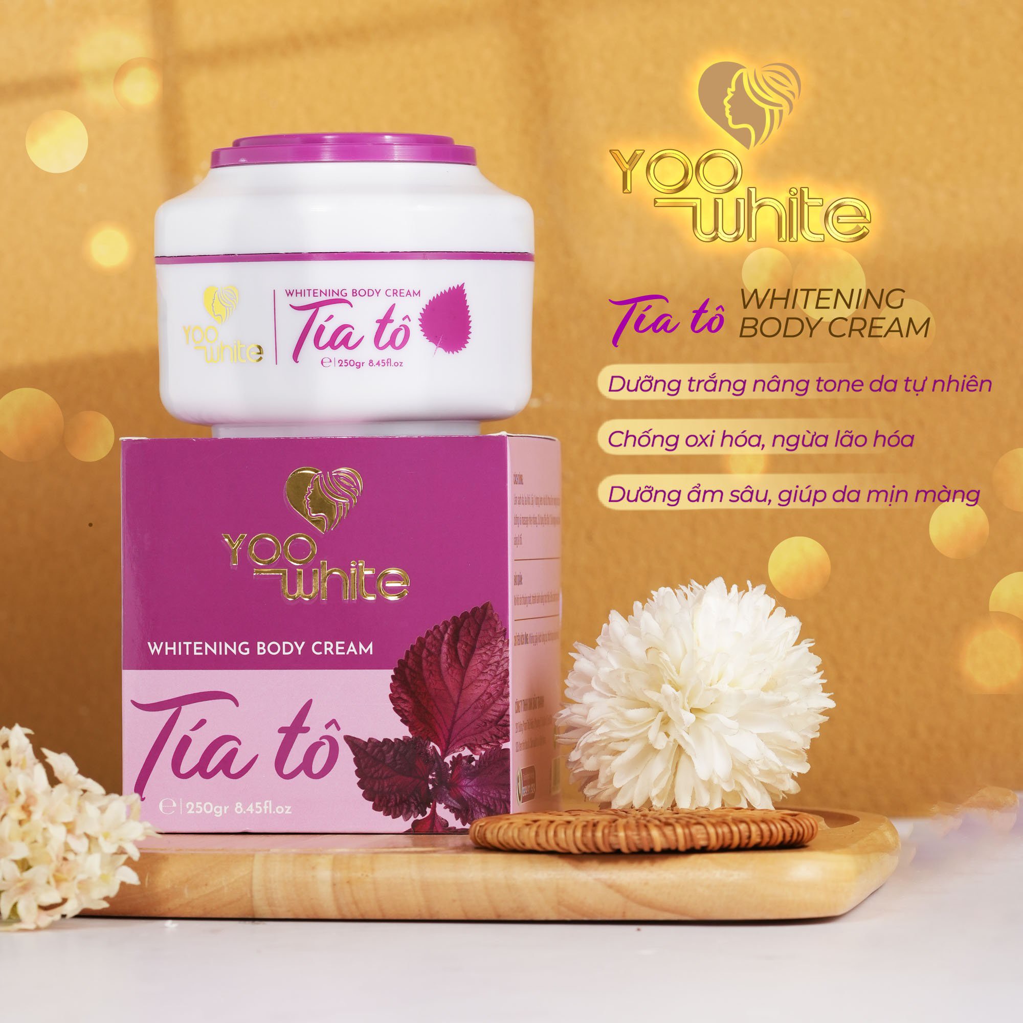 Sài gì cho da luôn trắng mịn và tươi trẻ bí quyết nằm ở Kem Body Tía Tô Yoo White